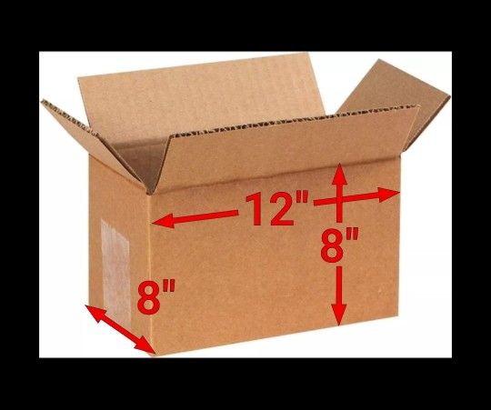 25 - 12 x 8 x 8 Corrugated Shipping Boxes Storage Cardboard Moving Packing Box