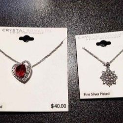 Crystal Romance Necklace Red Heart Clear Starburst Price Per One