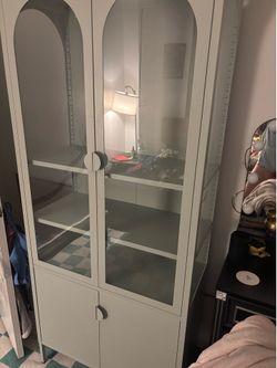 Mint Green Hutch w Glass Doors