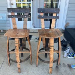 Whiskey Barrel Bar Stools