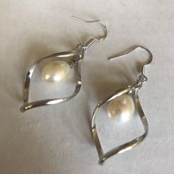 925 sterling silver pearl earrings