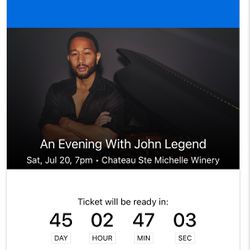 John Legend Concert (Chateau St Michelle) - Sat July 20th @7pm
