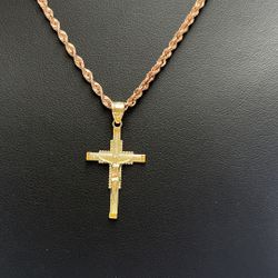 Gold Rope Chain and Pendant 