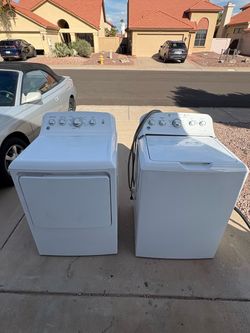 GE Washer and Dryer Set, Works Well, Top Load