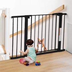 COMOMY 29.5-43.3" Safety Baby Gate Extra Wide, Auto Close Dog Gate for House Doorways Stairs, Pressure Mounted Easy Walk Through Pet Gate Child Gate, 