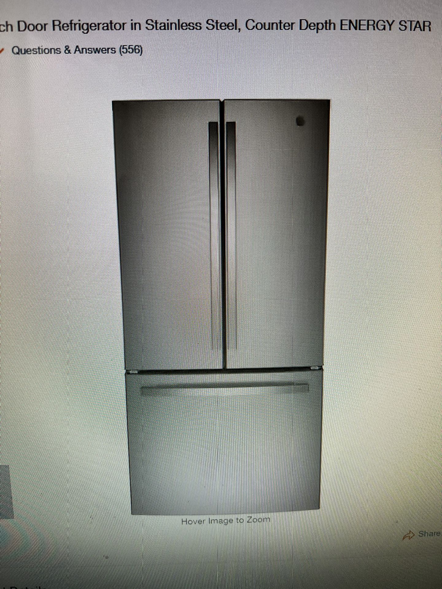 Refrigerator 18.6 Cu. French door Stainless Steel. 