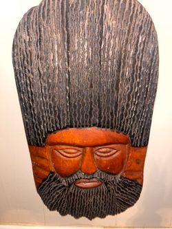 Vintage hand carved wooden Jamaican art