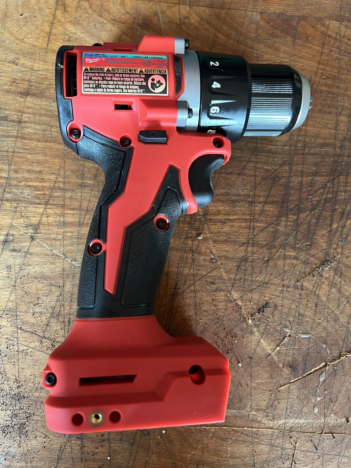 MILWAUKEE 18v LITHIUM ION DRILL DRIVER (TOOL ONLY)