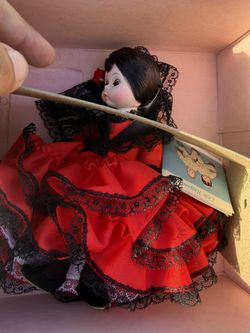 Madame Alexander Spain Fashion Doll in Red & Black, yellow , Pink Dress with Original Box