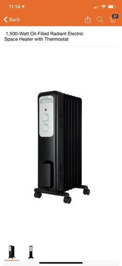 1,500-Watt Oil-Filled Radiant Electric Space Heater