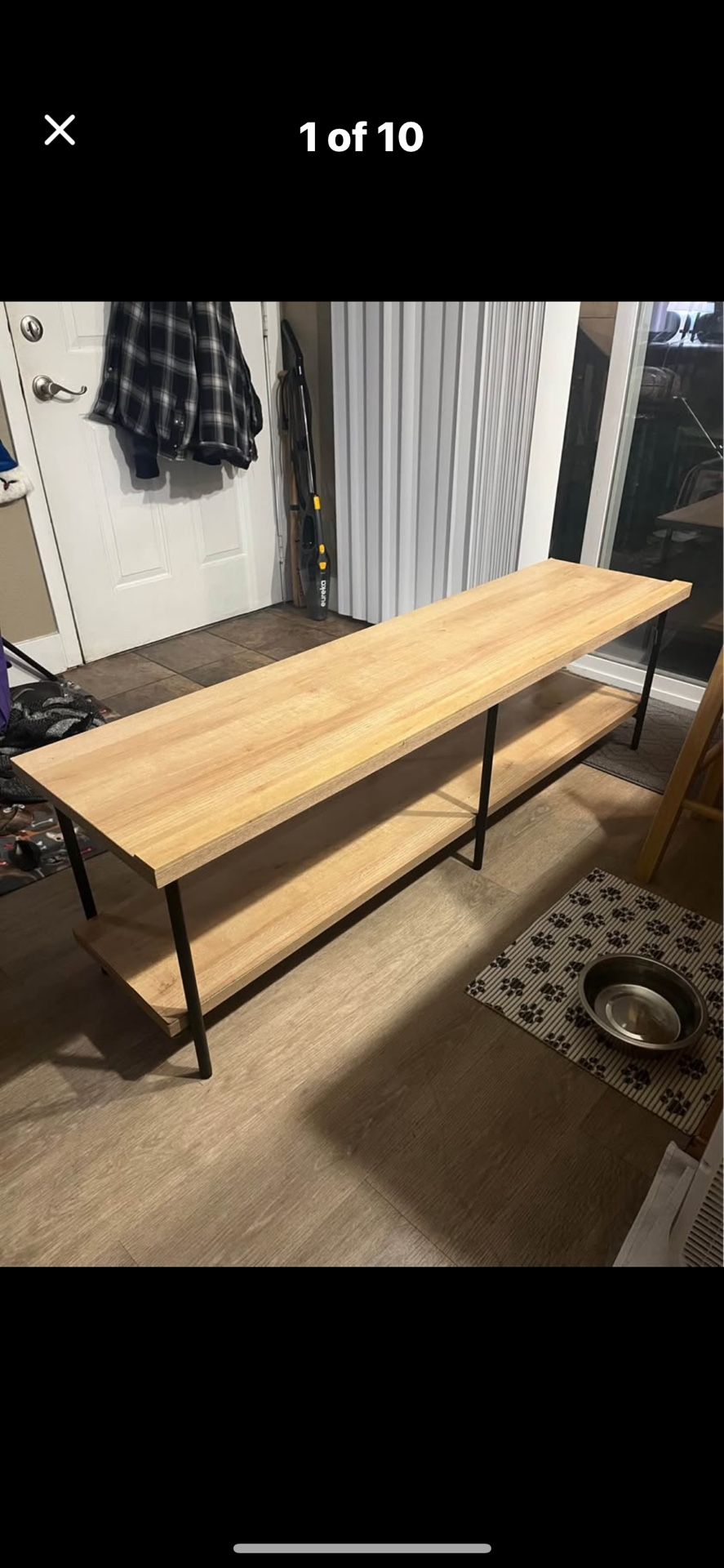 Moving Deal Like New Tan 63”inch Tv 📺 Entertainment Table Great Great Deal Paid 149.99 2 Months Ago Yours For 40