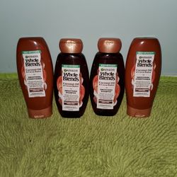 2 Shampoo And 2 Conditioner 12.5oz Smoothing Garnier Whole Blends 