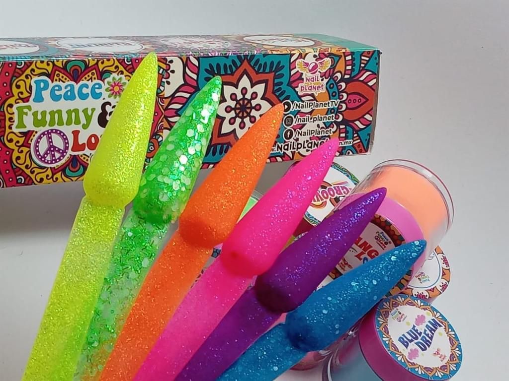 Nail Planet Acrylic Peace Funny & Love