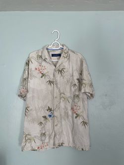 Tommy Bahama 100% Silk Tropical Bamboo Print Shirt - Size L