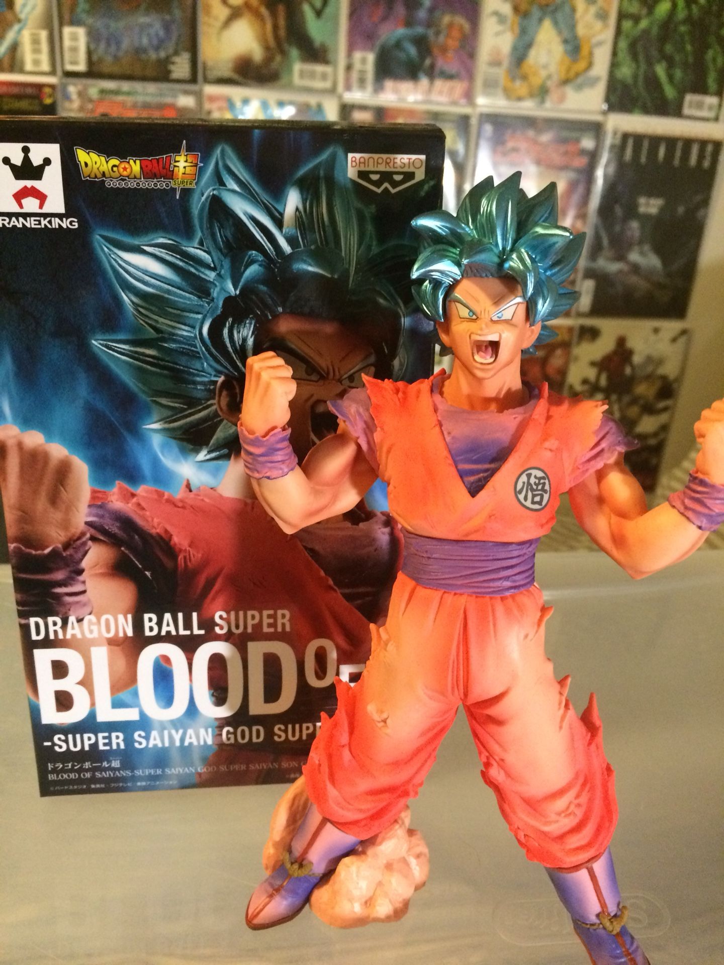 FIGURE DRAGON BALL SUPER - GOKU SUPER SAYAJIN GOD - BLOOD OF