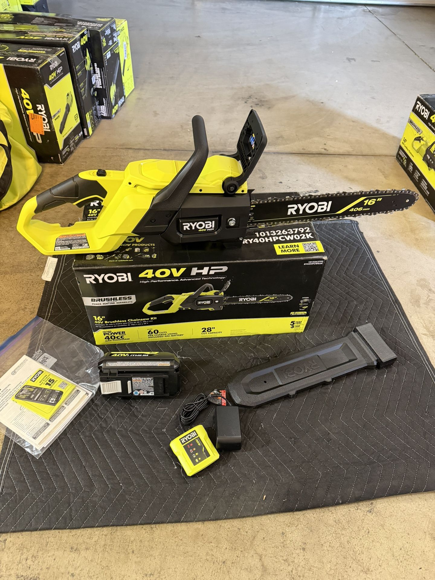 RYOBI 40V HP Brushless 16 in. Battery Chainsaw Kit
