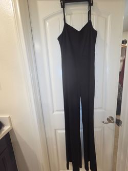 Black Spaghetti Strap Wide Leg Jumpsuit