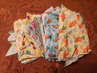 Lot of About 100 Easter/Spring Dog Bandanas/Fabric Pieces