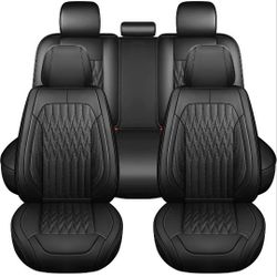 Car Seat Covers, Universal Fit for Most Car Sedan SUV Pickup Truck, Fit for Jeep Acura Honda Civic Nissan Mazda Dodge Buick (Full Set/Black)