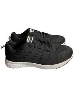 Women's Black Knit Athletic Sneakers Lightweight Running Shoes Comfort