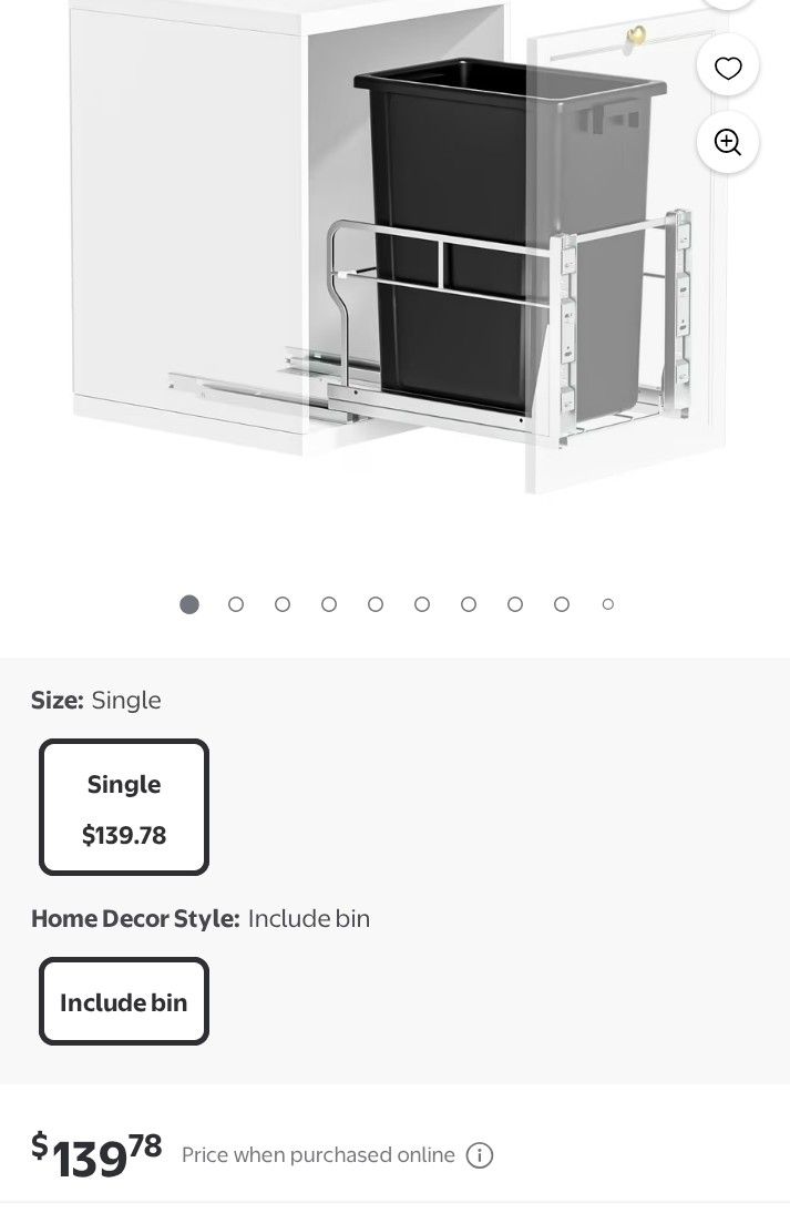 40 QT 10 Gal Pull Out Trash Can Under Cabinet, Heavy Duty Under Sink Garbage Can Kit with Soft-Close Slides for Kitchen, Laundry, Requires Minimum Cab