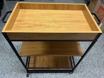 Bar Cart - wood and black metal