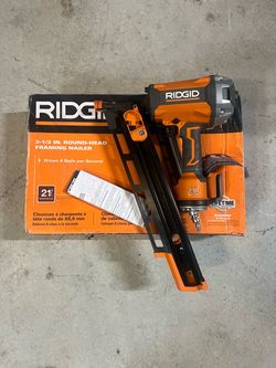RIDGID Pneumatic 21-Degree 3-1/2 in. Round Head Framing Nailer