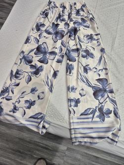 Silk High Waist Wide Leg Pants