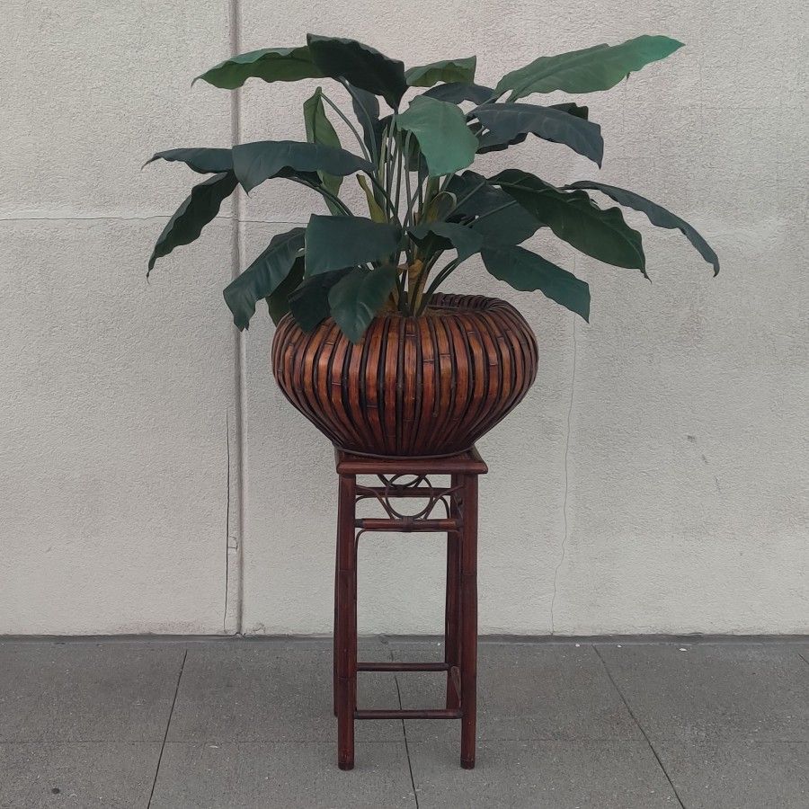 Large Faux Plant & Stand