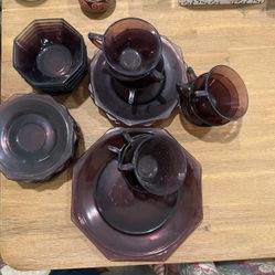 Antique Purple Glass Dishes