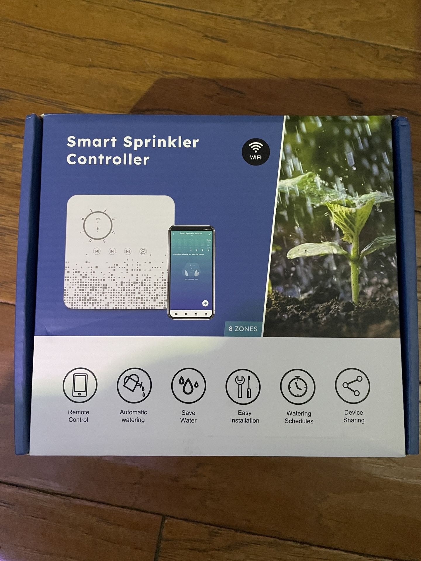Smart Sprinkler Controller, 8-Zone Indoor WiFi Irrigation Controller, App Enabled, Simple Automated Watering Scheduling, Local Weather Intelligence, R