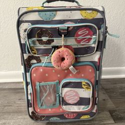 🍩CRCKT 18" Kids Softside Carry-On Luggage with a donut pattern.  