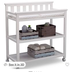 Delta Children Changing Table With Casters - Gray