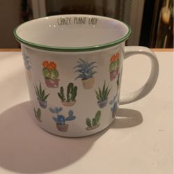 World Market Crazy Plant Lady Ceramic Coffee Mug Cactus Succulents