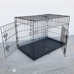 $40 (Brand New) Folding 36” dog cage 2-door pet crate kennel w/ tray 36”x23”x25” 