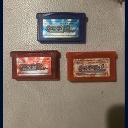 (rare) Japanese Gameboy Advance Pokemon Games. Fire Red. Ruby And Sapphire. 