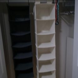 Closet.
Shelf hanger.