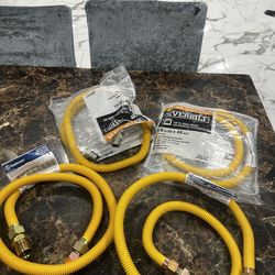 30 in. Flexible Gas Connector Yellow Coated Stainless Steel for Tankless Water Heater, 1 in. O.D. wi