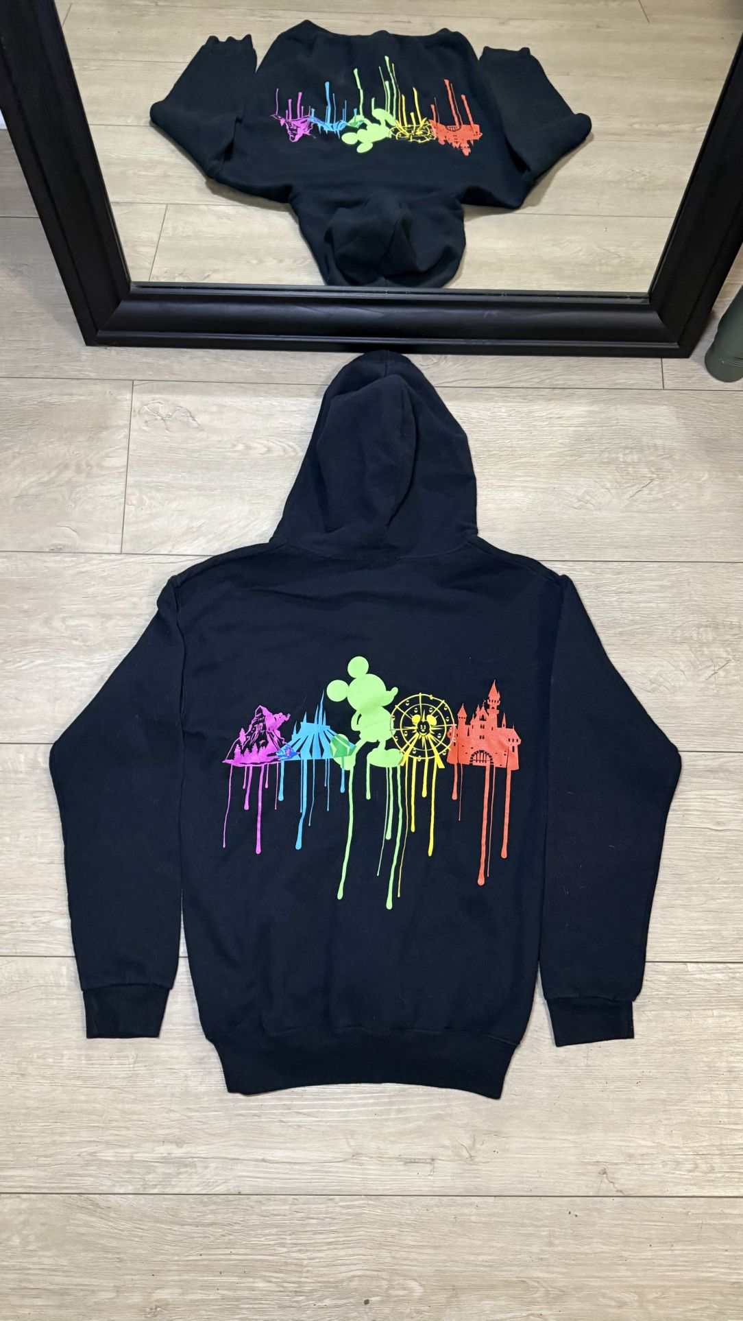 Vintage / Y2K Disney Parks WDW 4 Parks Neon Mickey Zip Up Hoodie