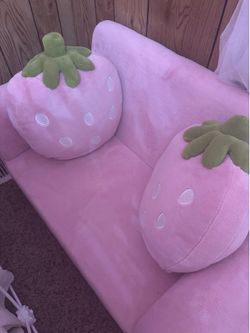 Toddler kids pink strawberry couch