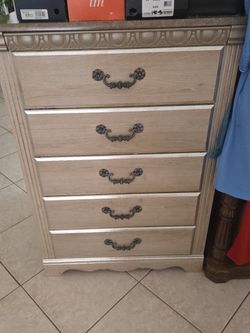 Wood dresser with bedframe matching