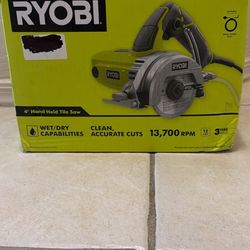 Ryobi 4" Hand Held Tile Saw Wet/Dry 12 Amp