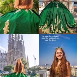 Quince dress with jewelry