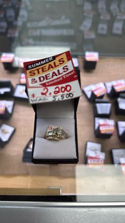 14k cluster ring