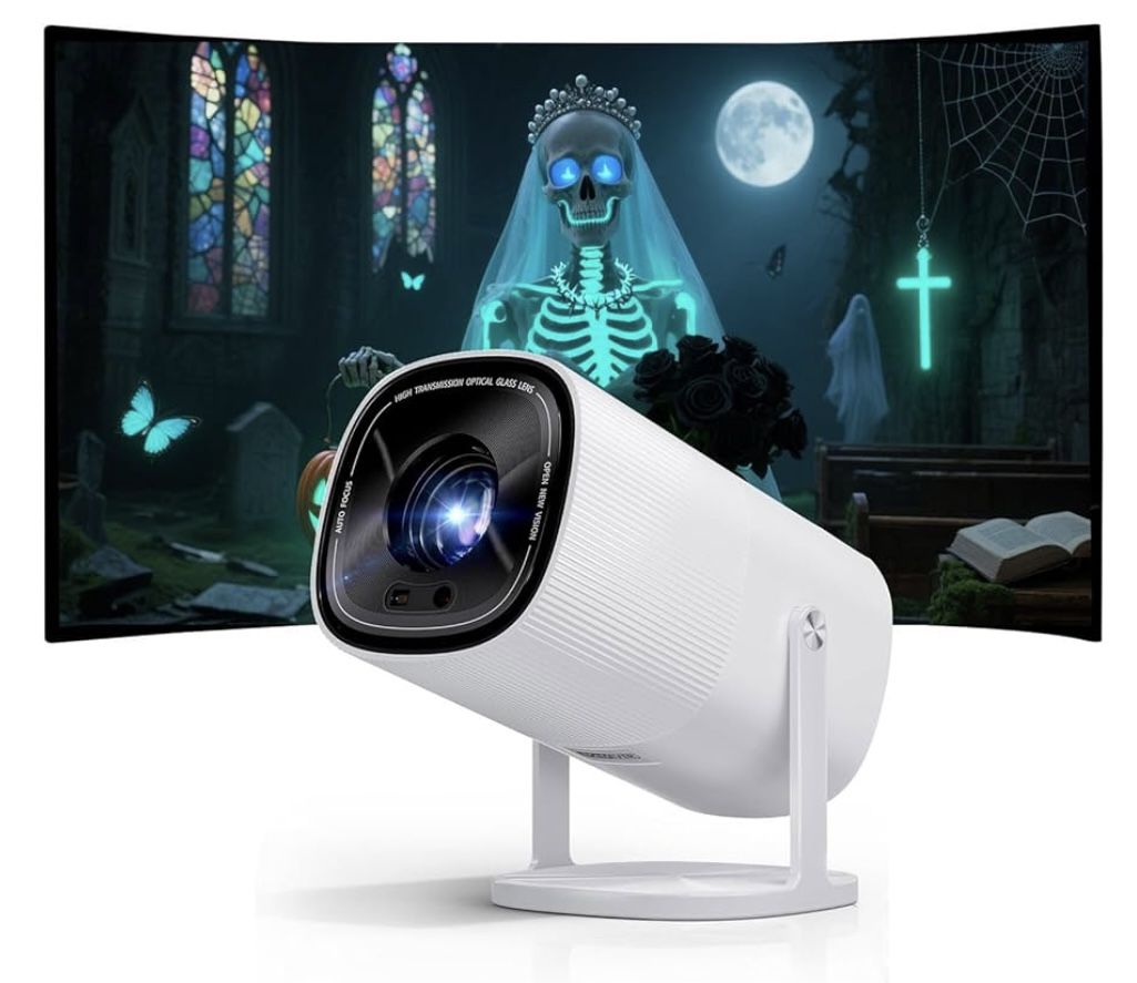 Projector with 5G WiFi & 2Way Bluetooth, 270°Rotation Boldever True Smart Mini Projector, Proyector for Home Bedroom Movie Night