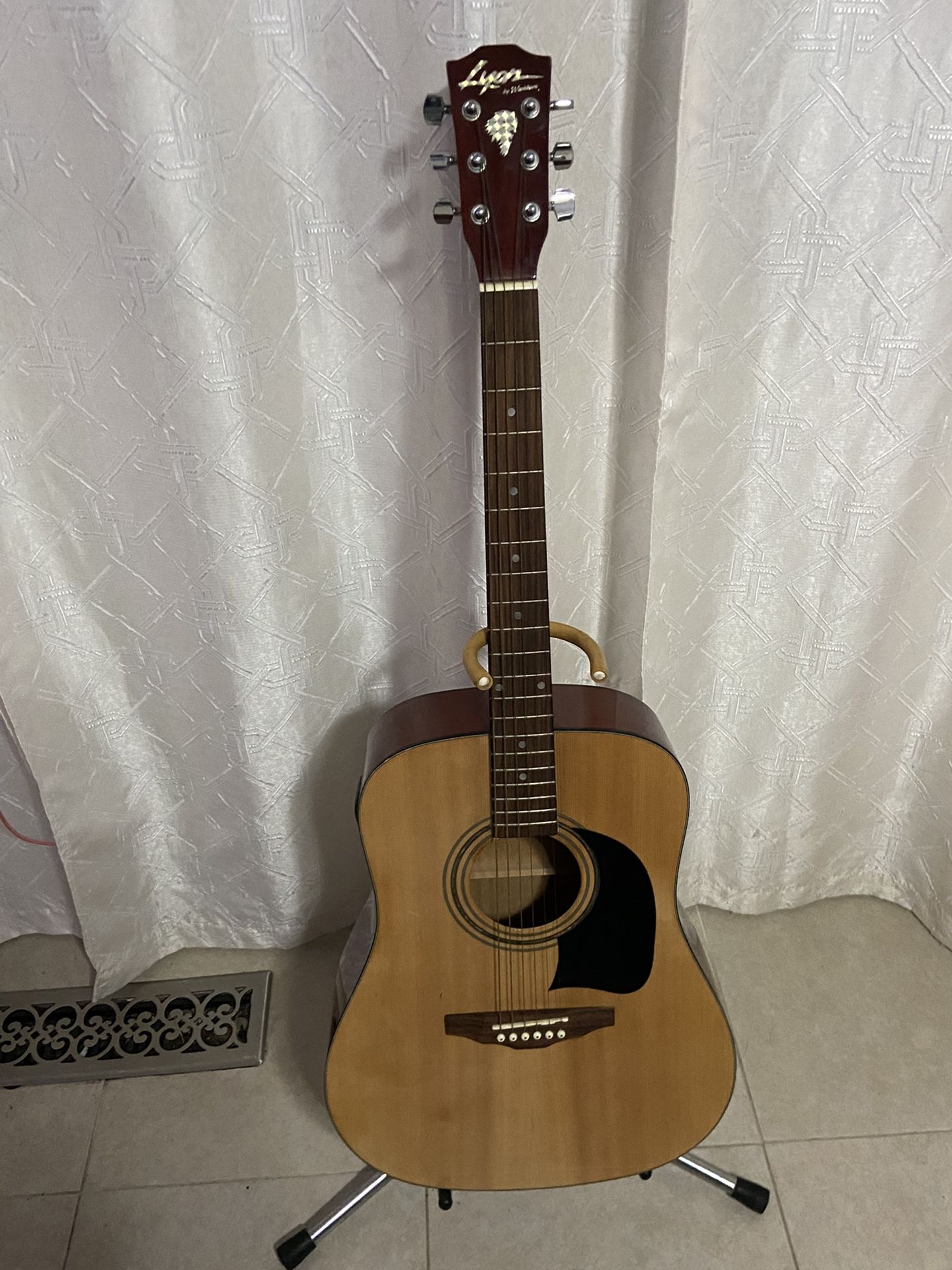 Lyon By Washburn Acoustic Guitar With Built In Tuner