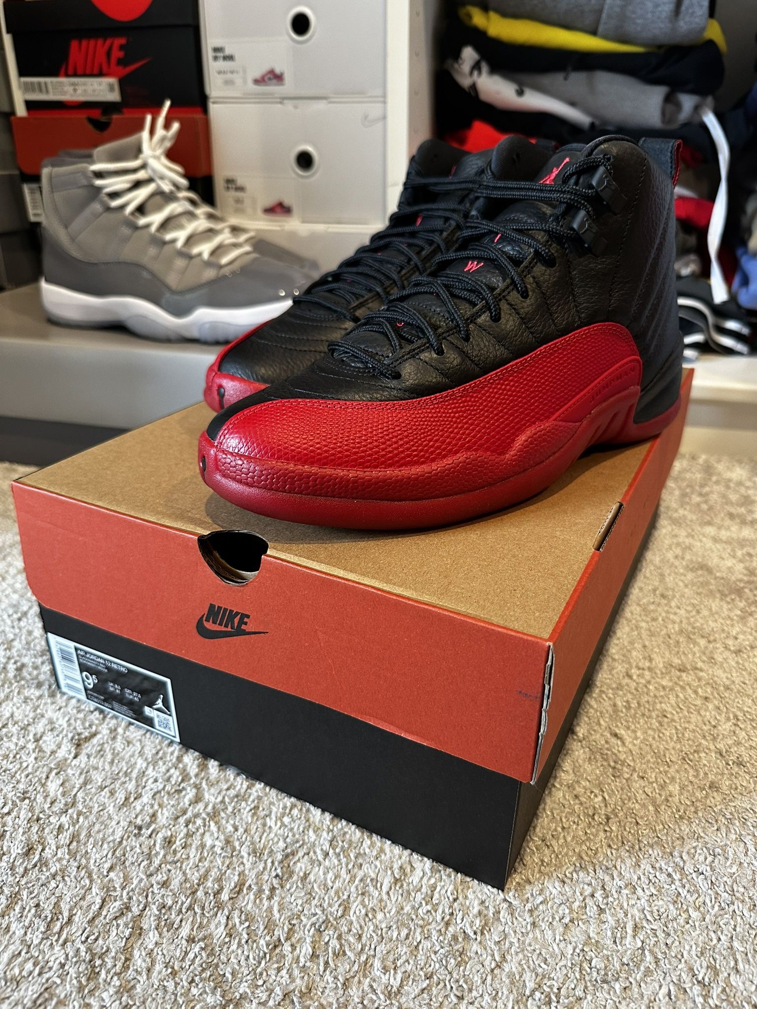 Jordan 12 Flu Game Size 9.5 DS