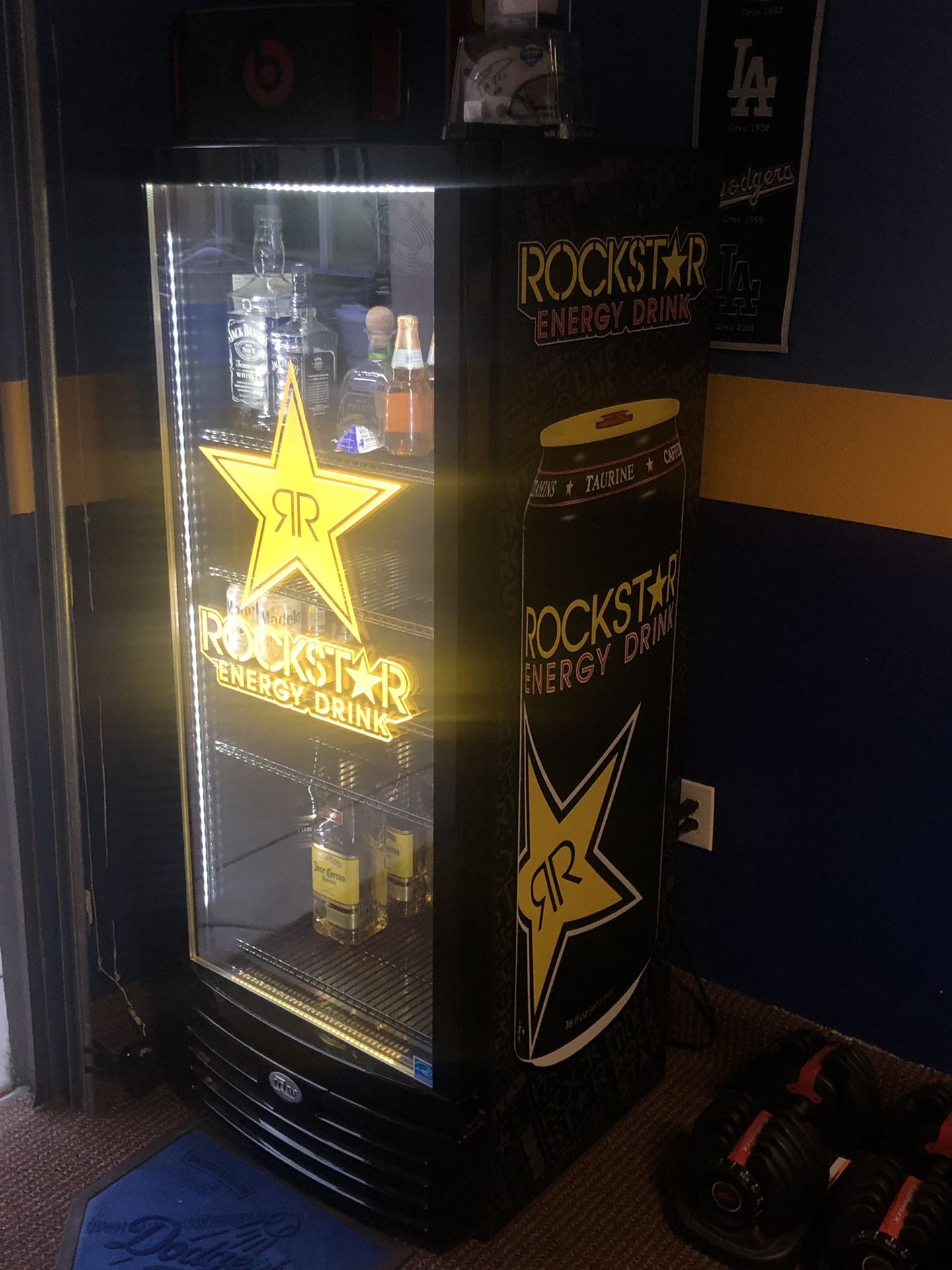 Rockstar Beverage Refrigerator Cooler (IDW GCG12) Man Cave Fridge for