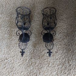 Pair Of Hanging Wall Mount Candle Scone