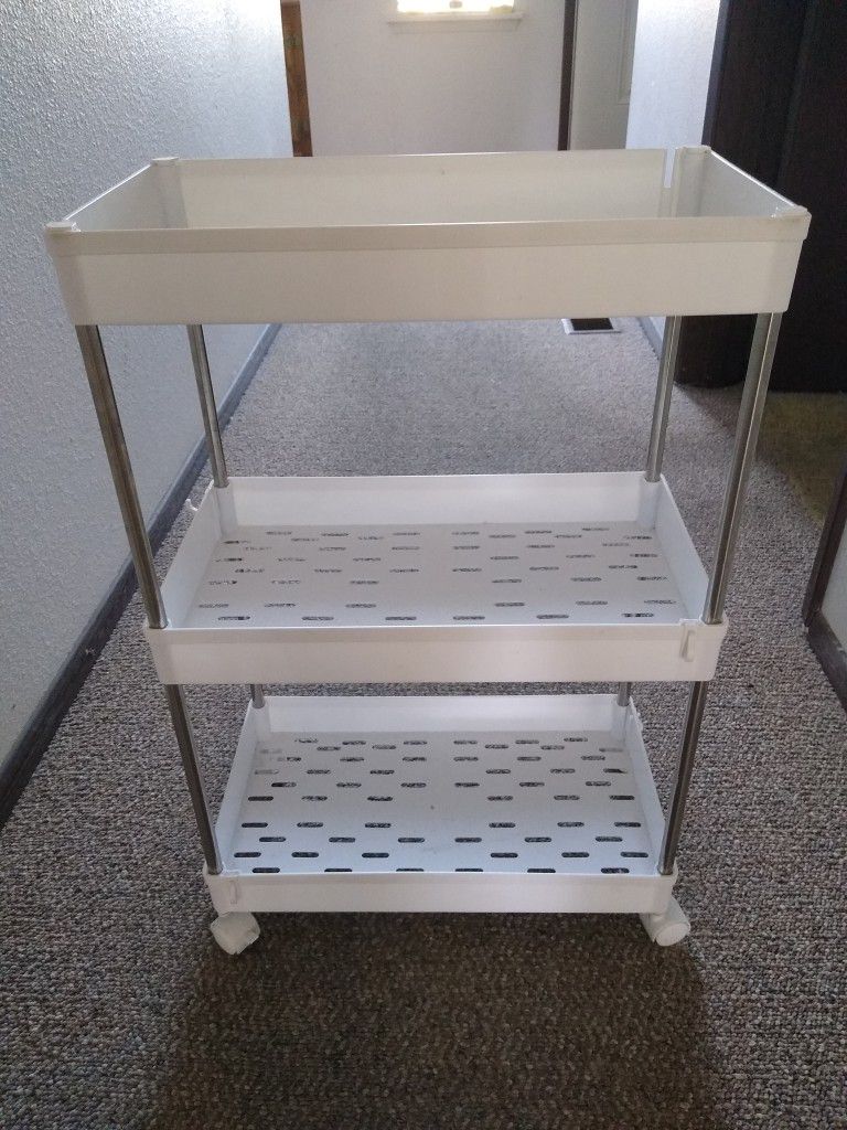 Small Plastic Cart. Bars Are Metal, But Not Trays, But Still Sturdy